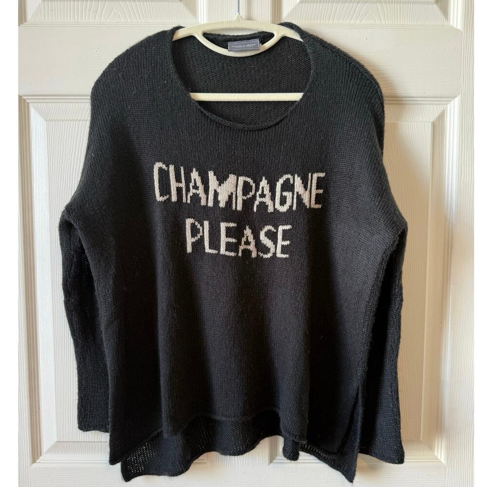 Wooden Ships “Champagne Please” Mohair Blend Sweater XS‎ Oversized Coastal